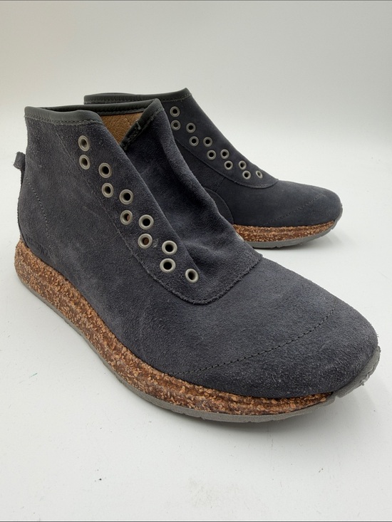 Birkenstock Shoes - BIRKENSTOCK Atlin sz37 Graphite Suede High-Top Booties with Cork Midsole